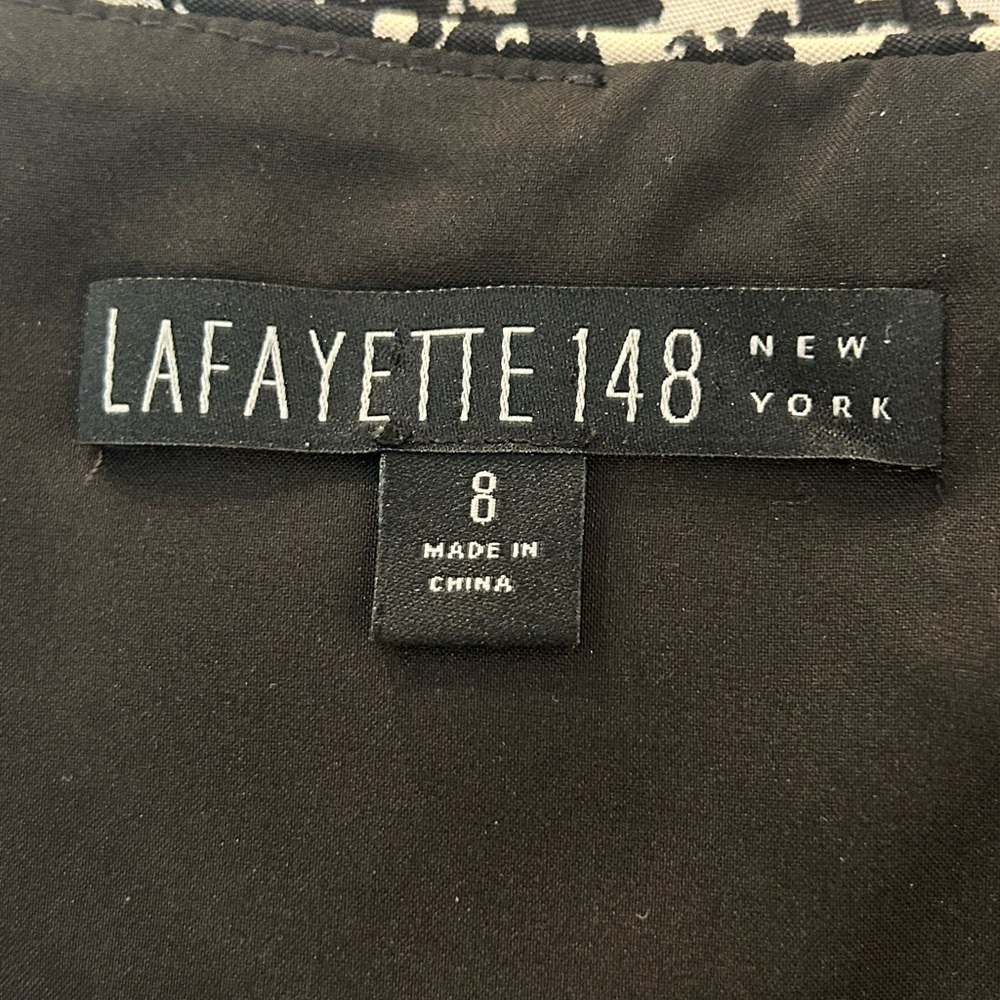 Lafayette 148 NewYork Elegant Black and White Sleeveless Dress - Picture 12 of 12